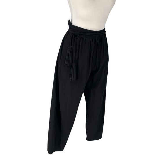 Diane Von Furstenberg Tassel Belted Pants Slip Pockets Gathered Waist Size 6 - Picture 4 of 13